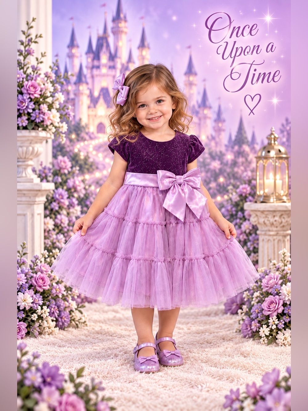 Jona Michelle Girls 2T Lavender Sparkle Tulle Princess Party Dress Bow